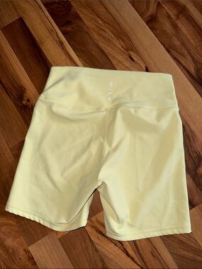 W.I.L.O Pale Yellow High-Waist Bike Shorts